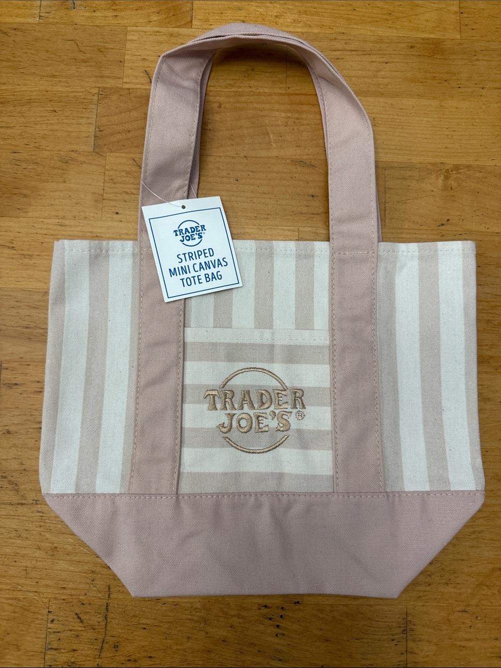 Tan Striped Mini Canvas Tote Bag Trader Joe’s (June 2026 Release) NWT
